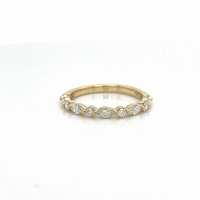 Half Anniversary Diamond Wedding Ring in 14K Yellow Gold (0.47ctw) Elegant Snap