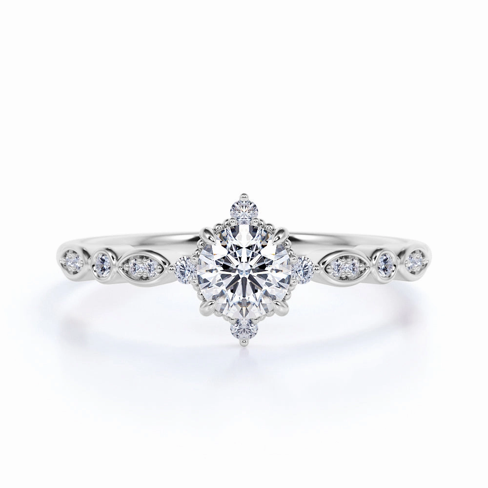 Hypoallergenic Statement Unique Symbol Dainty 0.50 Ct Round Cut Diamond Engagement Ring
