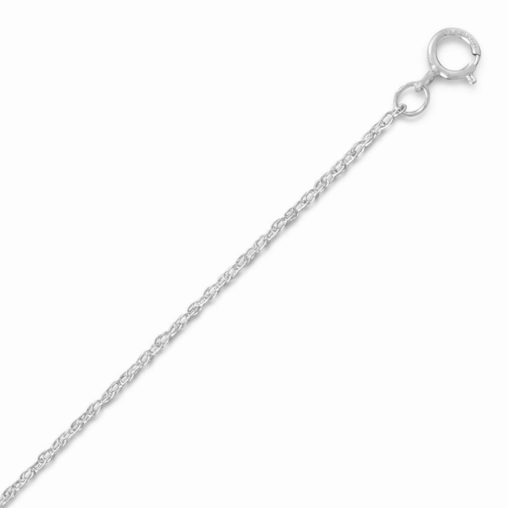 Lovely Adornment Fashion highlight Light Rope Chain Necklace Rhodium Over Sterling Silver Made in the USA