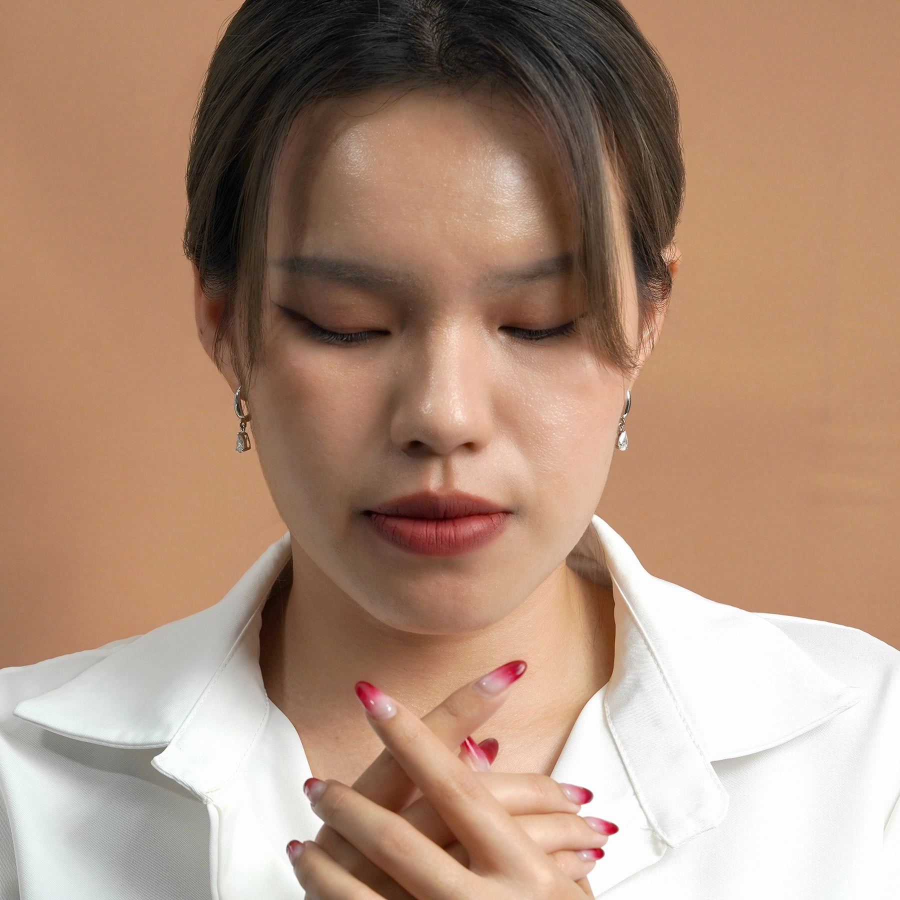 Opulent Decoration Splendid Trinket Teardrop 1.5 Carat Pear Shaped Moissanite Dangle Earrings in 18K White Gold over Silver