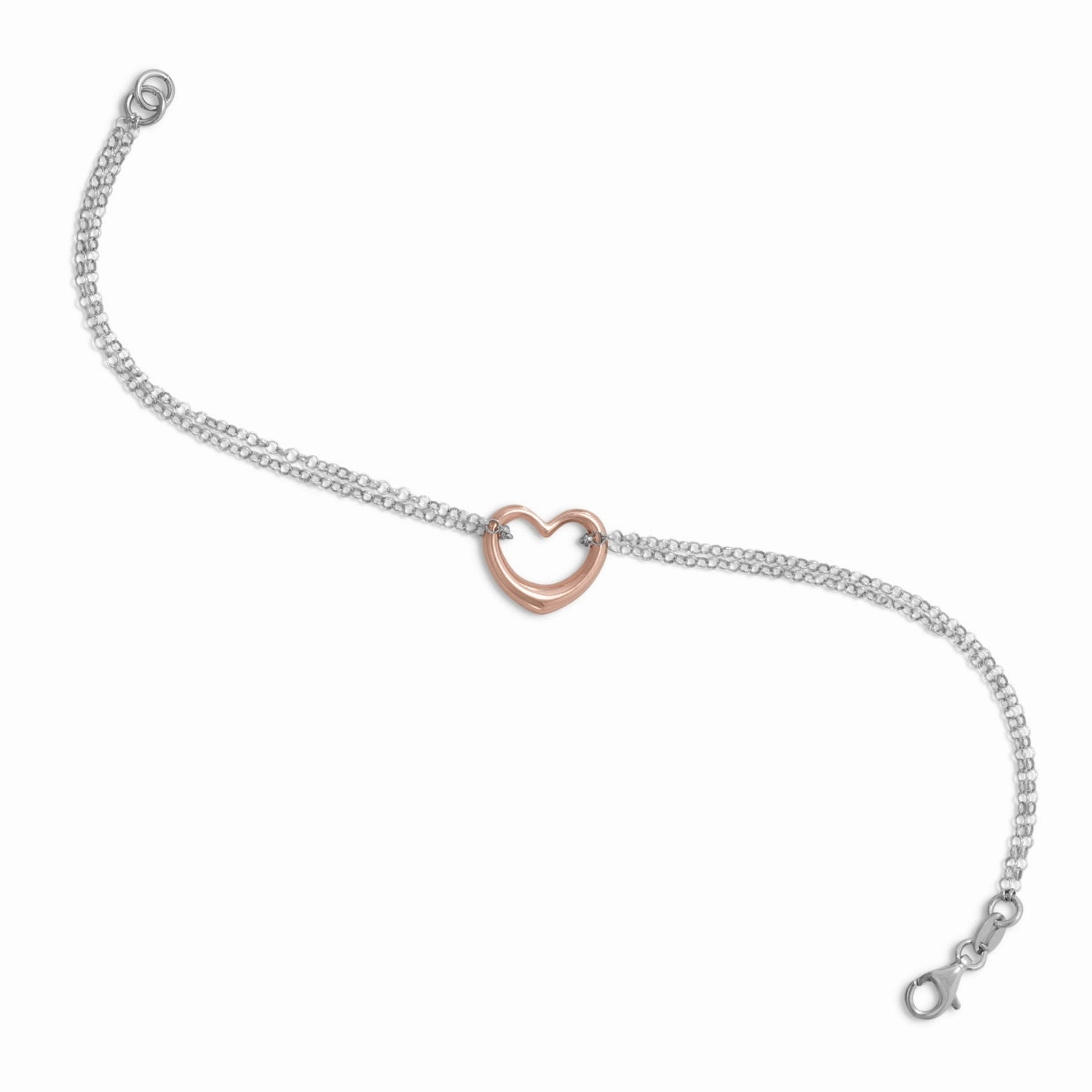 Forever Favorite Recently Crafted Heart Bracelet Two Tone Rose Gold-plated with Two Strands