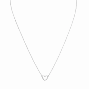 Heart Necklace Matte Finish Sterling Silver Adjustable Mother Accent Artistic Detail