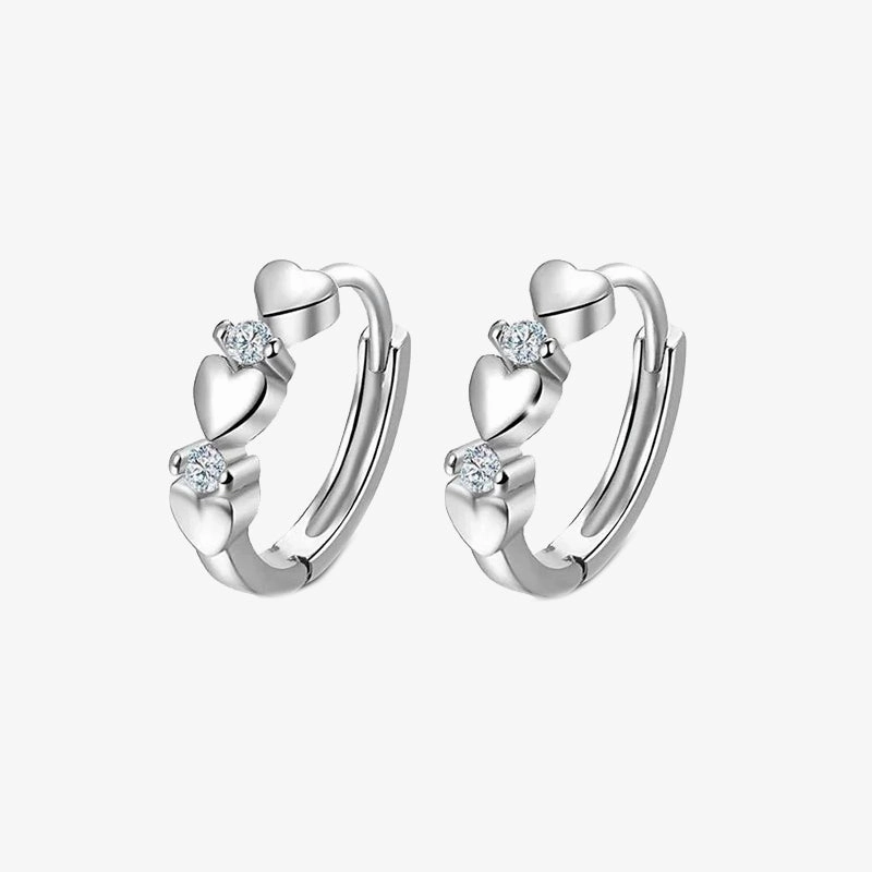 Statement Piece chic aesthetic Heart-shaped Zirconia Huggie Earrings For Women