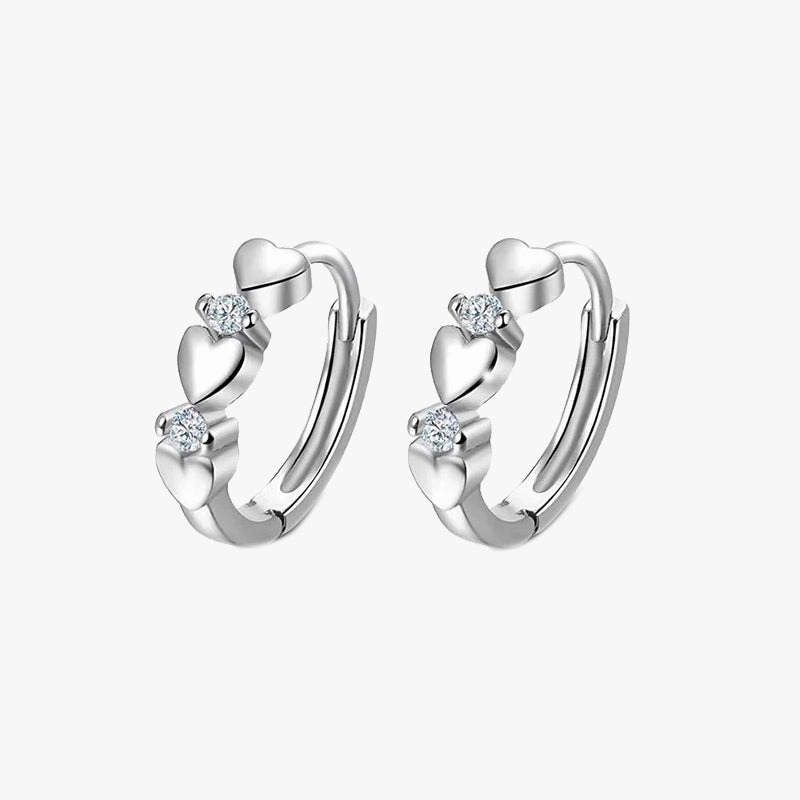 Heart-shaped Zirconia Huggie Earrings For Women Big Jewelry Stunning Accent