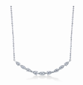 Hearts On Fire 18K White Gold  Diamond Aerial Dewdrop  Pendant with a 18K White Gold Cable Link Necklace (0.50ctw) Trendy Gifts