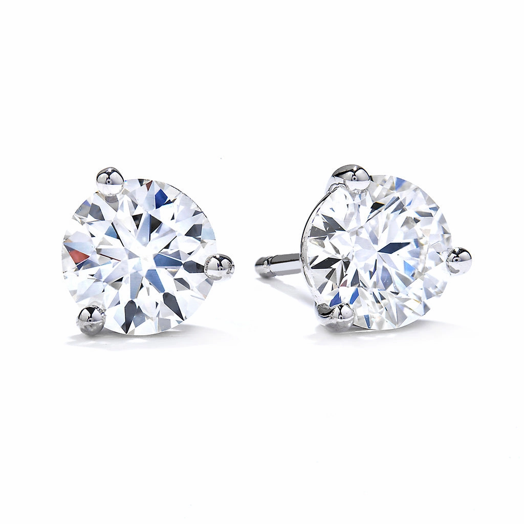 Hearts On Fire 1ctw Round Solitaire/Stud Diamond Earrings in 18K White Gold (1.06ctw) Evening Accessory