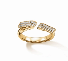 Hearts on Fire Inside Out Round Diamond Fashion Ring in 18K Yellow Gold (.22ctw) Beauty Element Feminine Touch