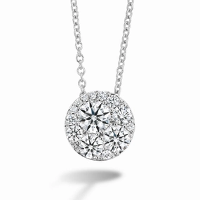 Artistic Edge Hearts on Fire Tessa Circle Necklace in White Gold (0.50 ctw)