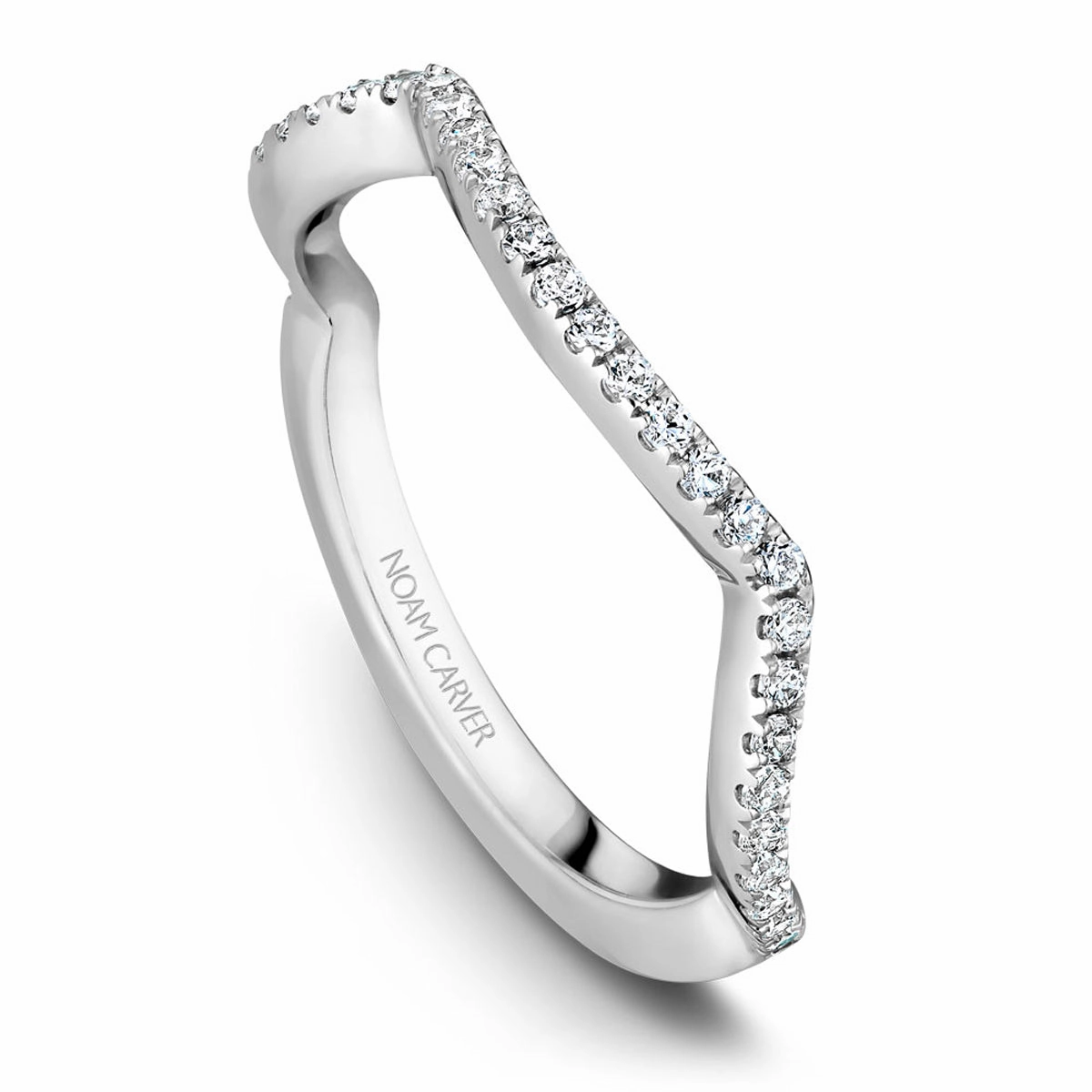 Noam Carver Contour Diamond Wedding Band in White Gold Elegant Treasures