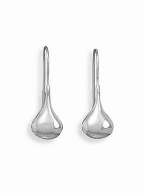 Daytime Accent High Polish Sterling Silver Teardrop Raindrop Earrings