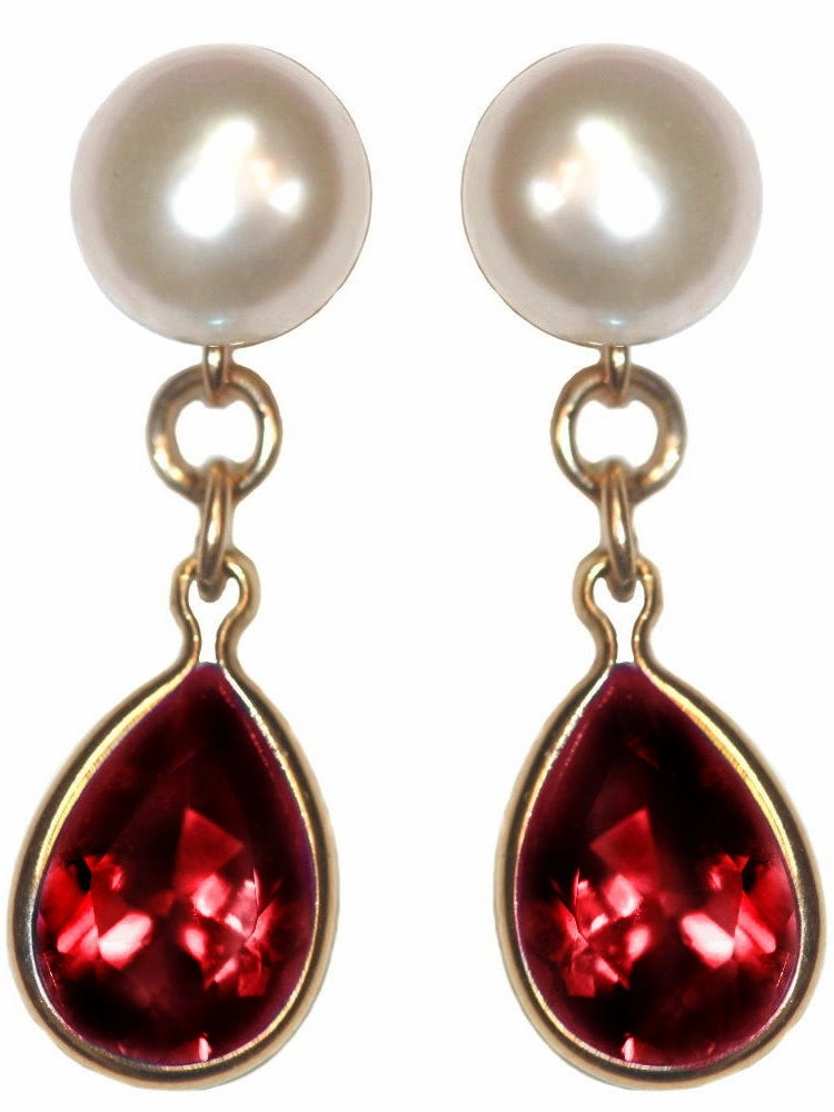A  Grade Cultured Freshwater Pearl Earrings January Cubic Zirconia 14K Gold-Fill Radiant Must-Have