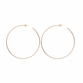 14k Rose Gold Hoop Earrings 90mm Shoulder Dusters Dull Ornament Glittering Style