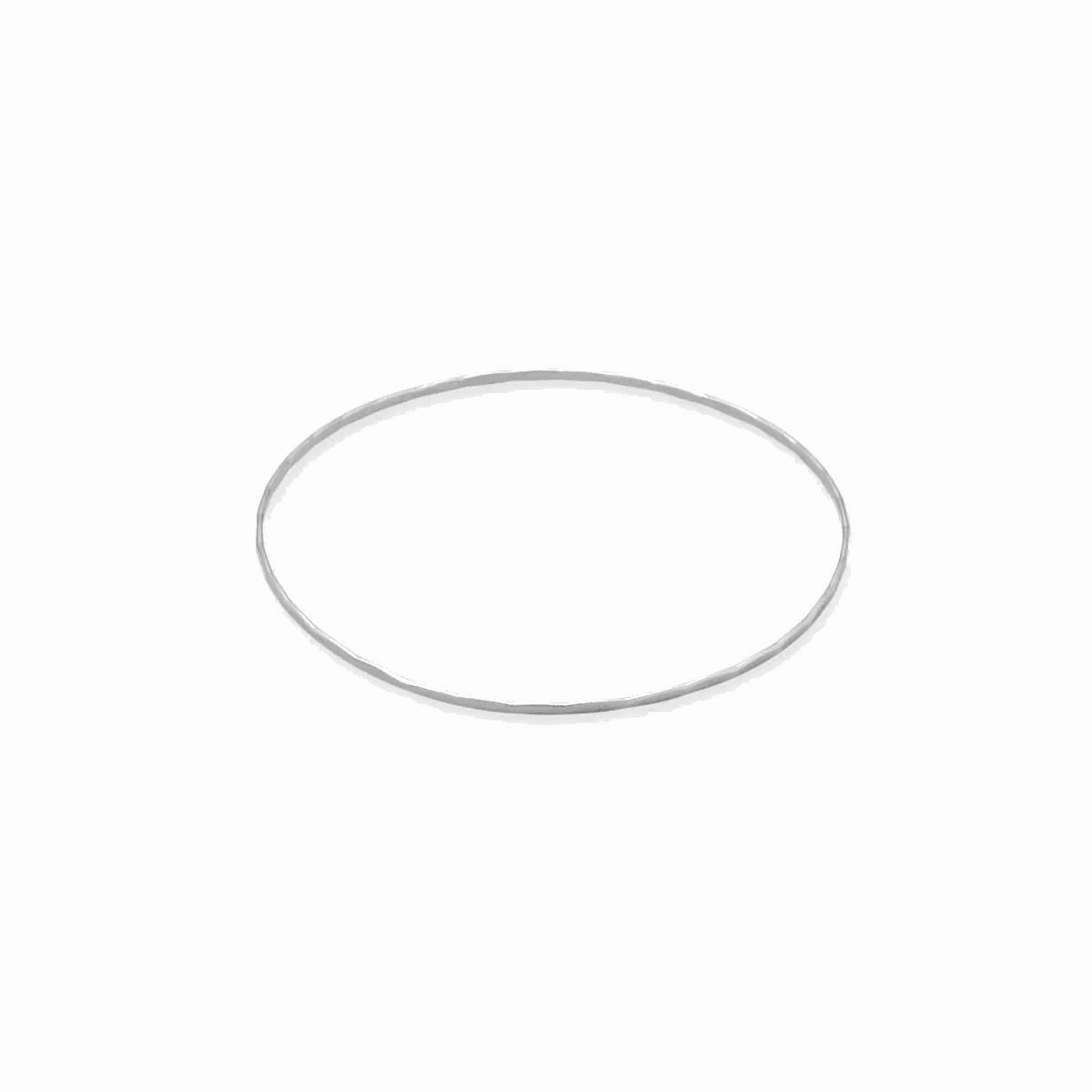 Artisan Crafted Hand Adornment Hammered Wire Bangle Bracelet Sterling Silver Stackable