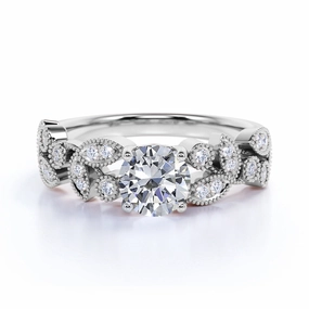 Antique 1 Ct Round Cut Diamond Engagement Ring Traditional Creation