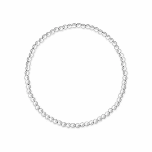 Sterling Silver 3mm Bead Stretch Bracelet Made in the USA Natural Flow