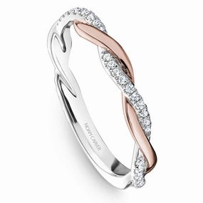 Glow Piece Noam Carver Twist Diamond Wedding Band in Rose and White Gold