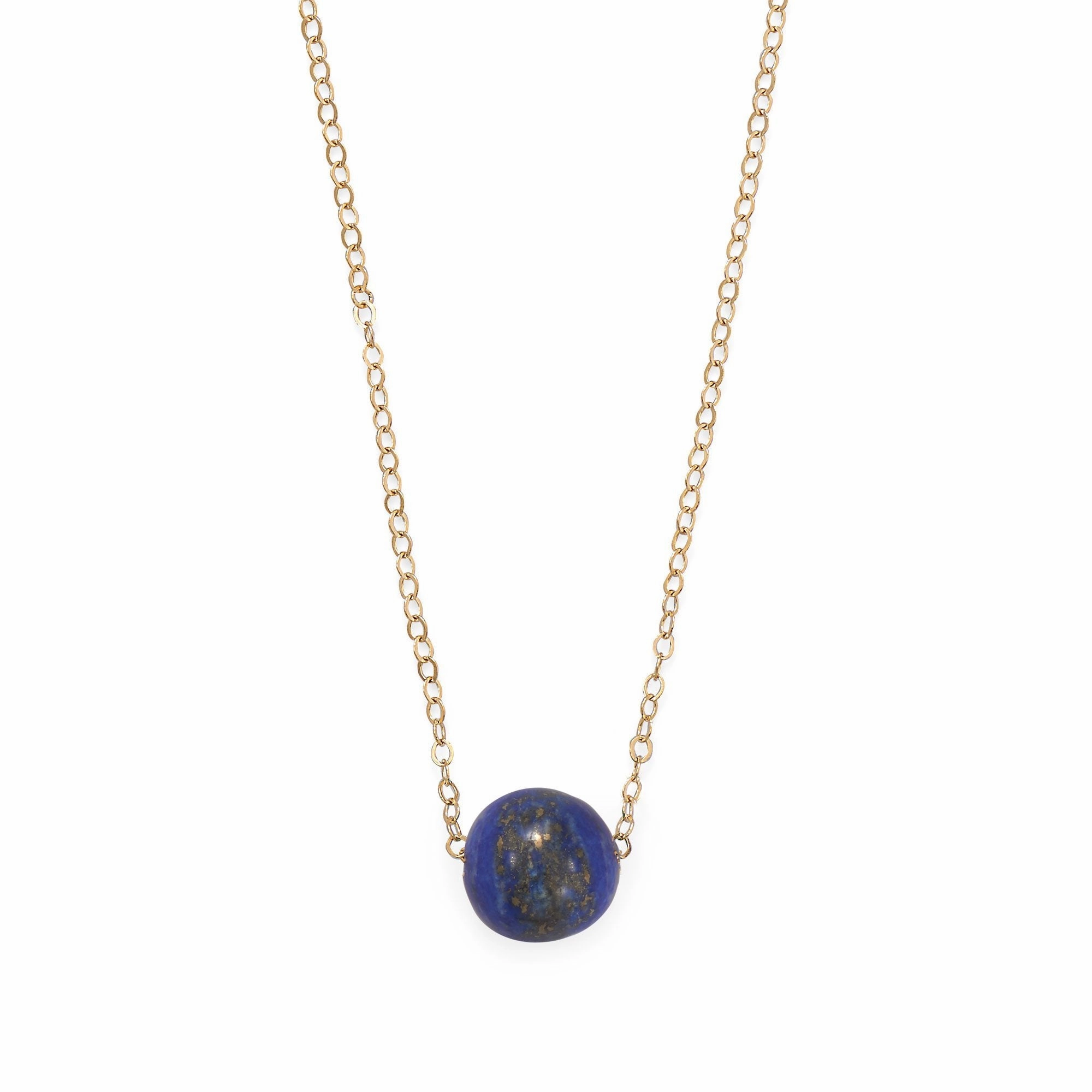 Lapis Lazuli Single Bead Floating Necklace 14k Gold-filled Chain Inclusive Jewelry