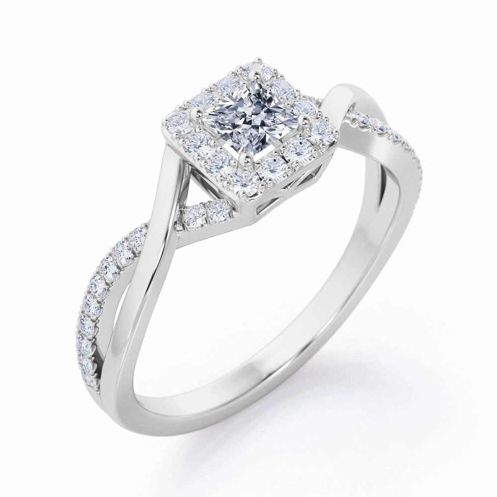 Infinity 0.5 Ct Princess Cut Diamond Engagement Ring Functional Style Daily Simplicity