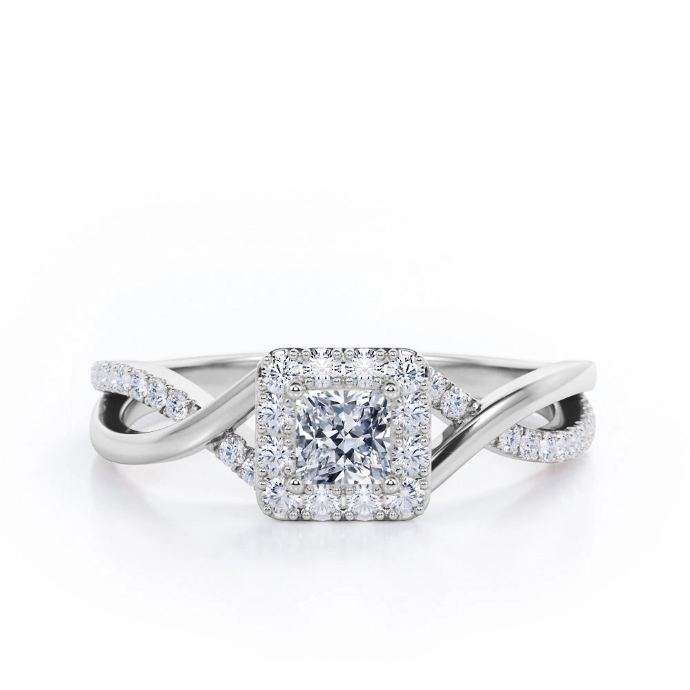 Infinity 0.5 Ct Princess Cut Diamond Engagement Ring Sleek Appearance Meaningful Piece