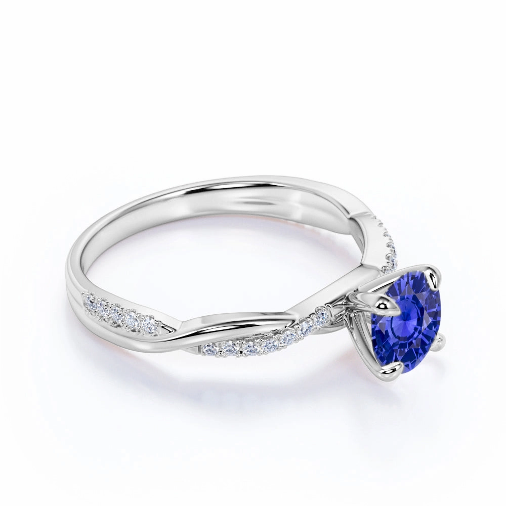 Infinity 1.25 Ct Round Cut Lab Sapphire Engagement Ring Durable Art Protective Coating