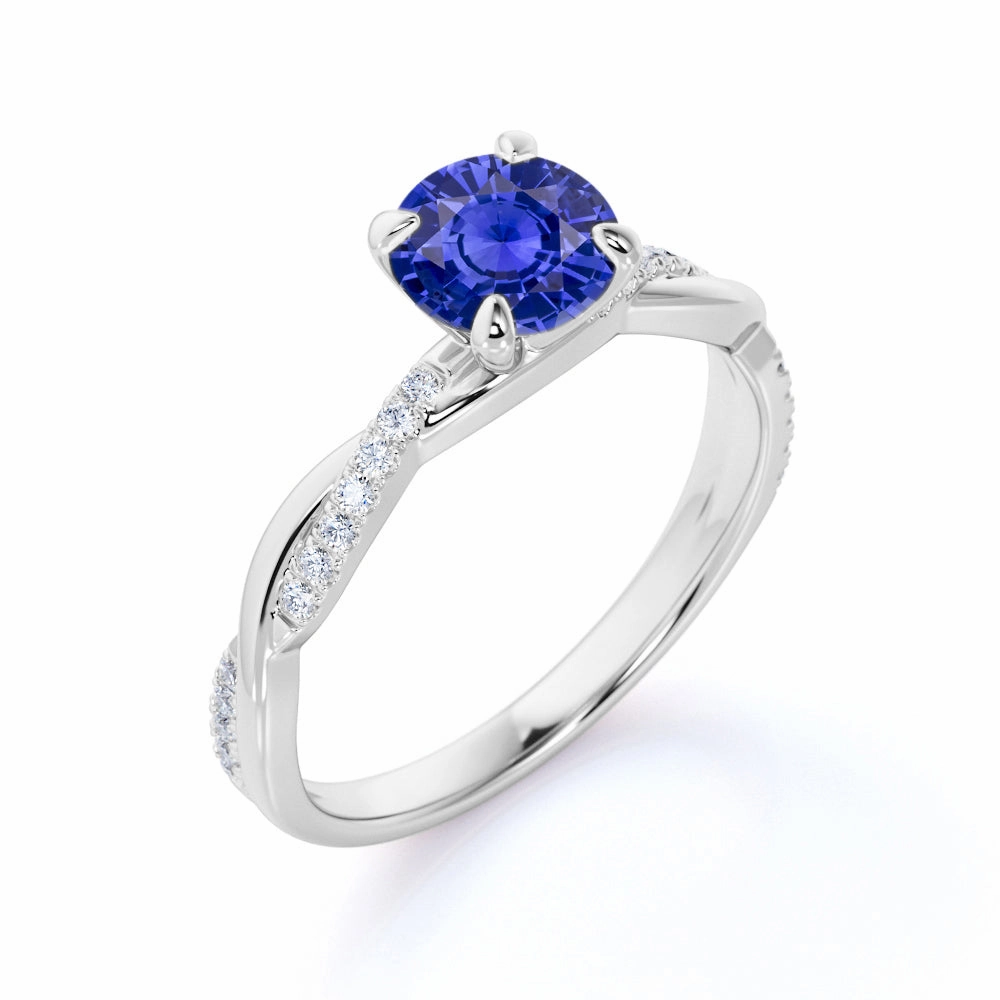 Infinity 1.25 Ct Round Cut Lab Sapphire Engagement Ring Fashionable Jewelry Bold Art