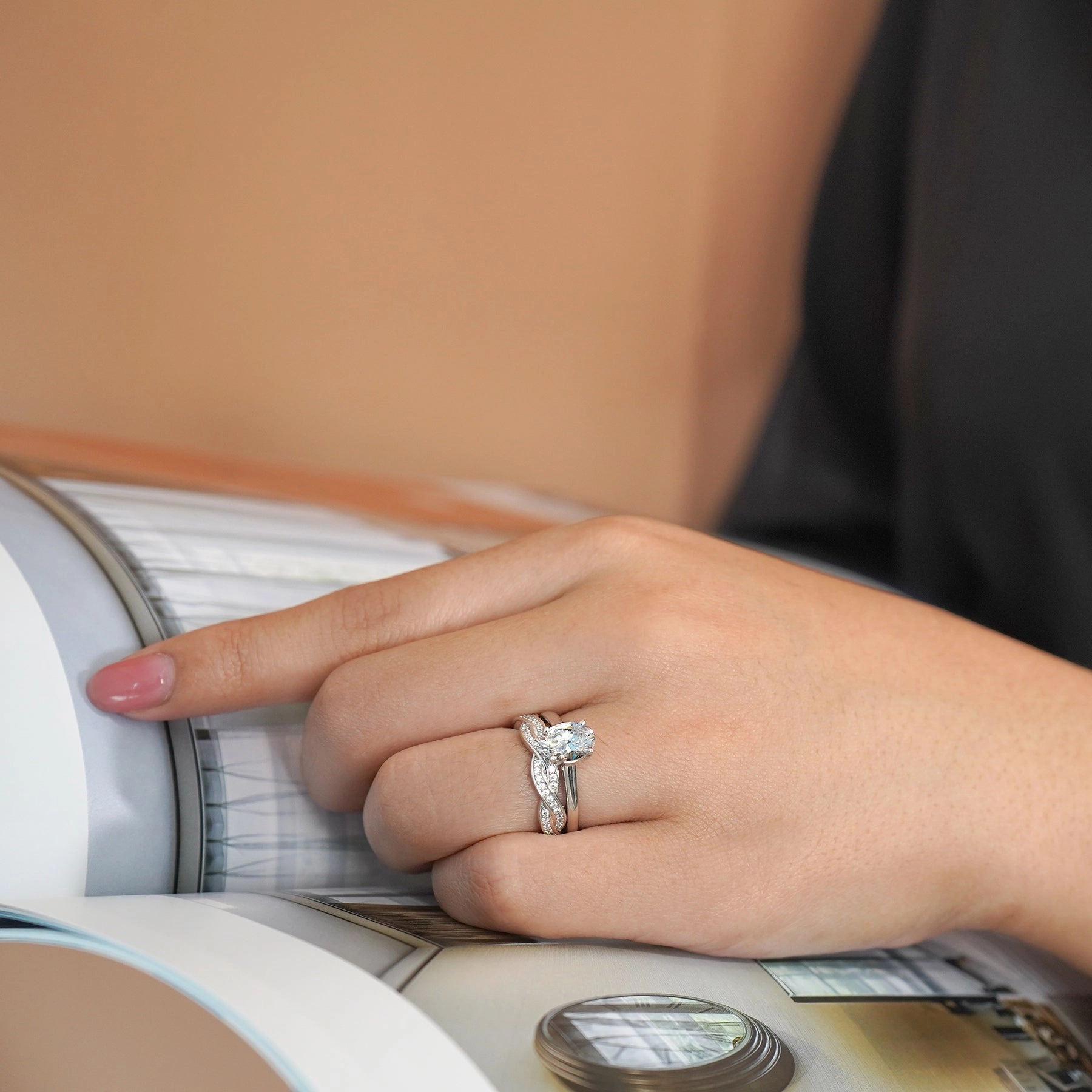 Infinity 1.75 Carat Oval Cut Moissanite Engagement Ring Handcrafted Craft Comfortable Look