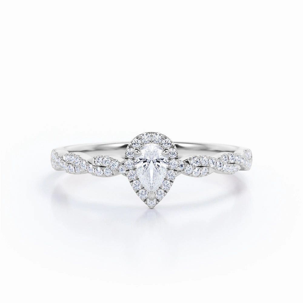 Infinity 1 Ct Pear Cut Diamond Engagement Ring Classic revival Chic Choice