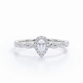 Gentle Flow Infinity 1 Ct Pear Cut Diamond Engagement Ring