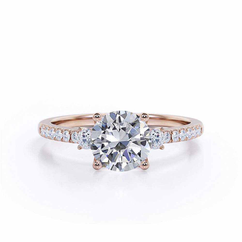 Infinity 1 Ct Round Cut Diamond Engagement Ring Exquisite Expression Vintage Jewelry