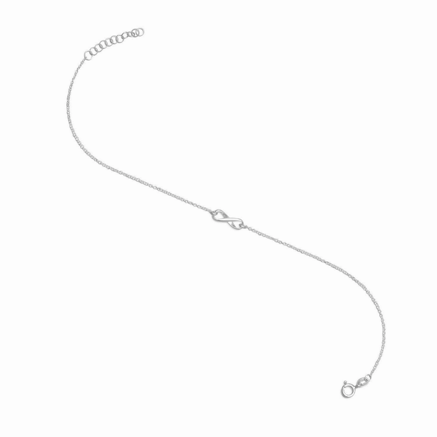 Infinity Anklet Bracelet Anklet Stelring Silver Adjustable Length, 11-inch General Type