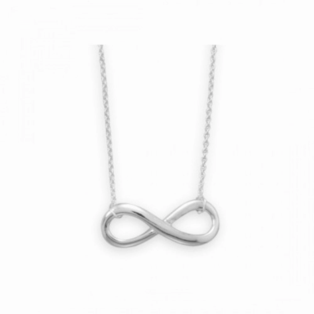 Creative Detail Trend Gift Infinity Necklace Sterling Silver Adjustable Length