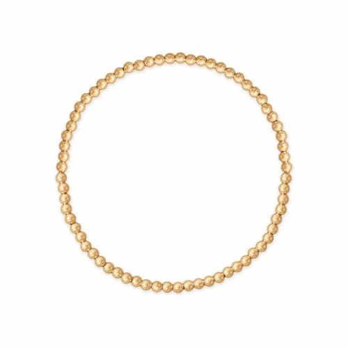 Ever After View Yellow Gold-filled 3mm Bead Stretch Bracelet Made in the USA