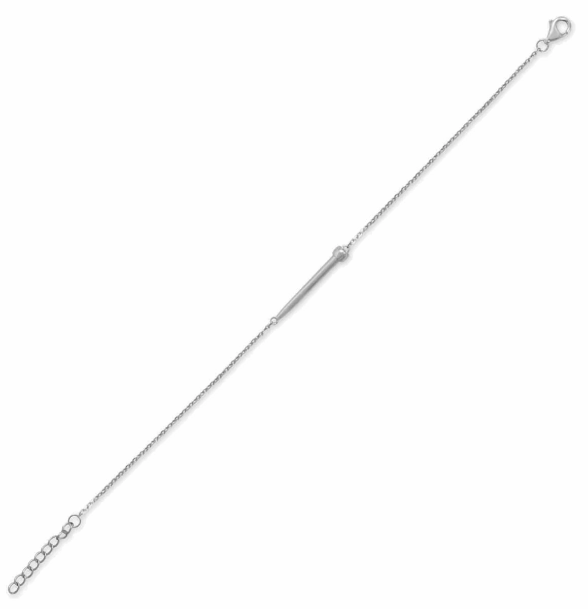 Known Quantity Finish Nail Bracelet Rhodium on Silver Adjustable Length