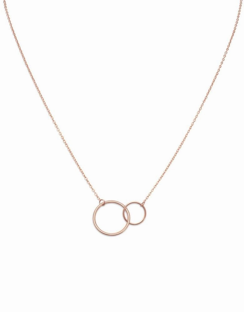 Interlocking Circles Rings Necklace Rose Gold-plated Sterling Silver Autumn Night