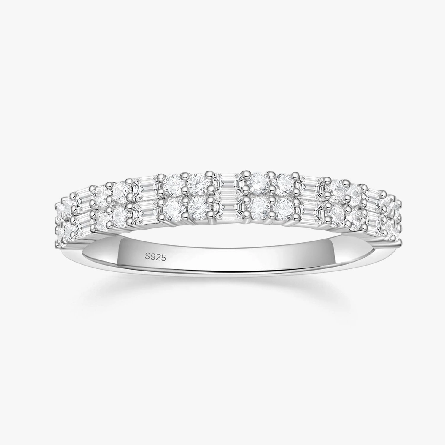 Wedding Band Eternity Stackable Ring in Sterling Silver Timeless Craft