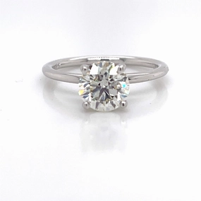 Bremer Jewelry Round Solitaire Diamond Engagement Ring in 14K White Gold (1.24ctw) Feminine Accent