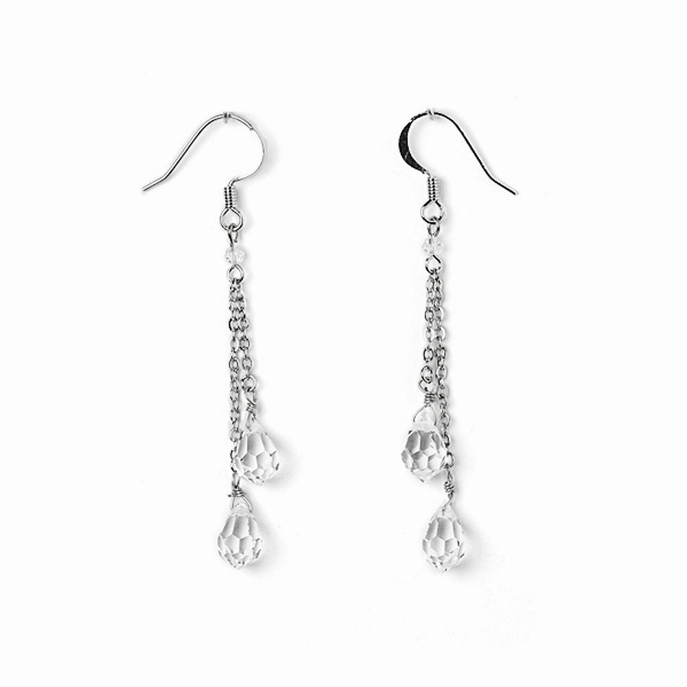 Beautiful Feature Chain Drop Crystal Earrings Made with Swarovski(R) Crystals