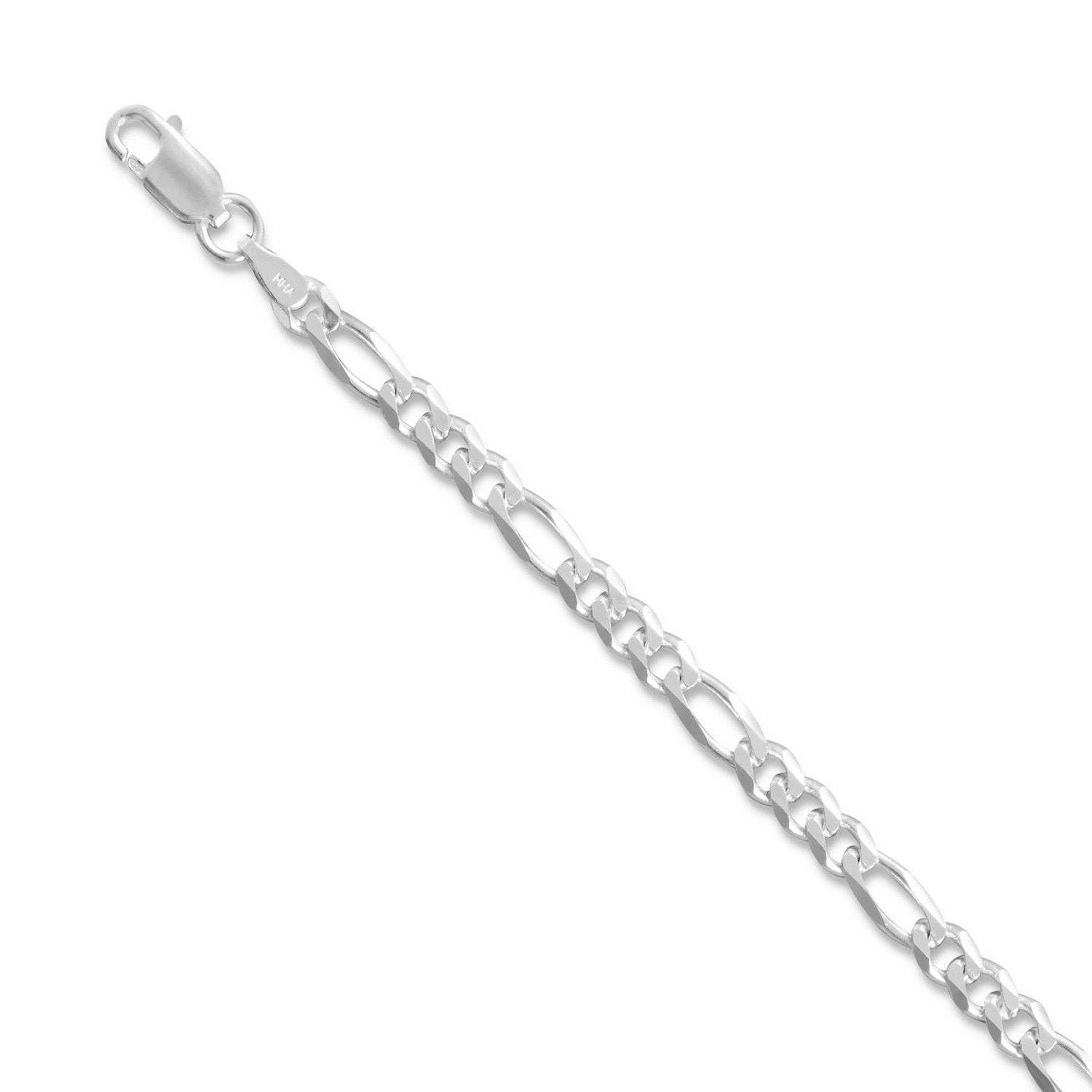 Supplying Piece Glamorous Mood Italian Figaro Chain Necklace 3.9mm Width Sterling Silver