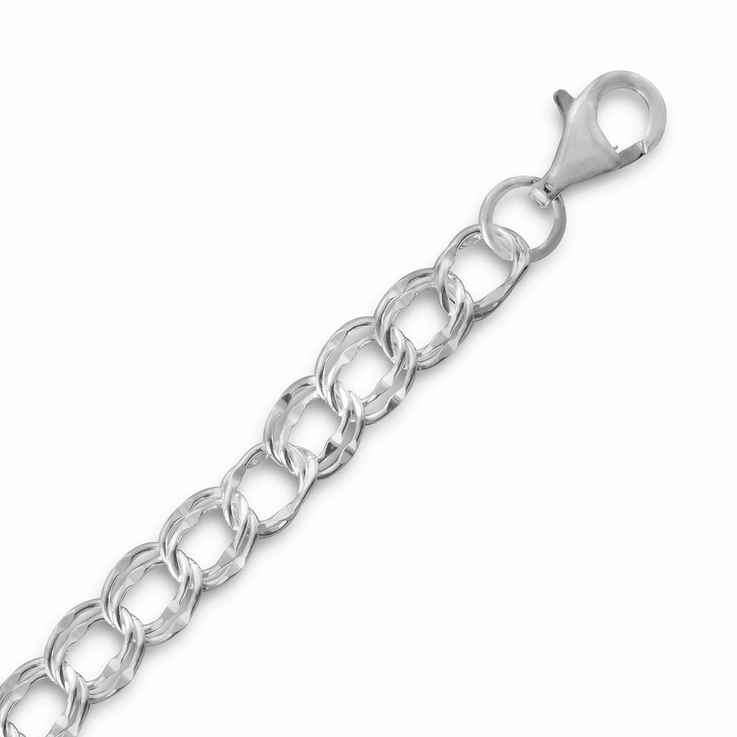 Large Double Link Bracelet 9mm Width Sterling Silver Cross-Cultural Acceptance