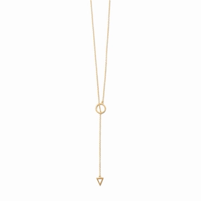 Event Jewelry Triangle Lariat Necklace Gold-plated on Sterling Silver