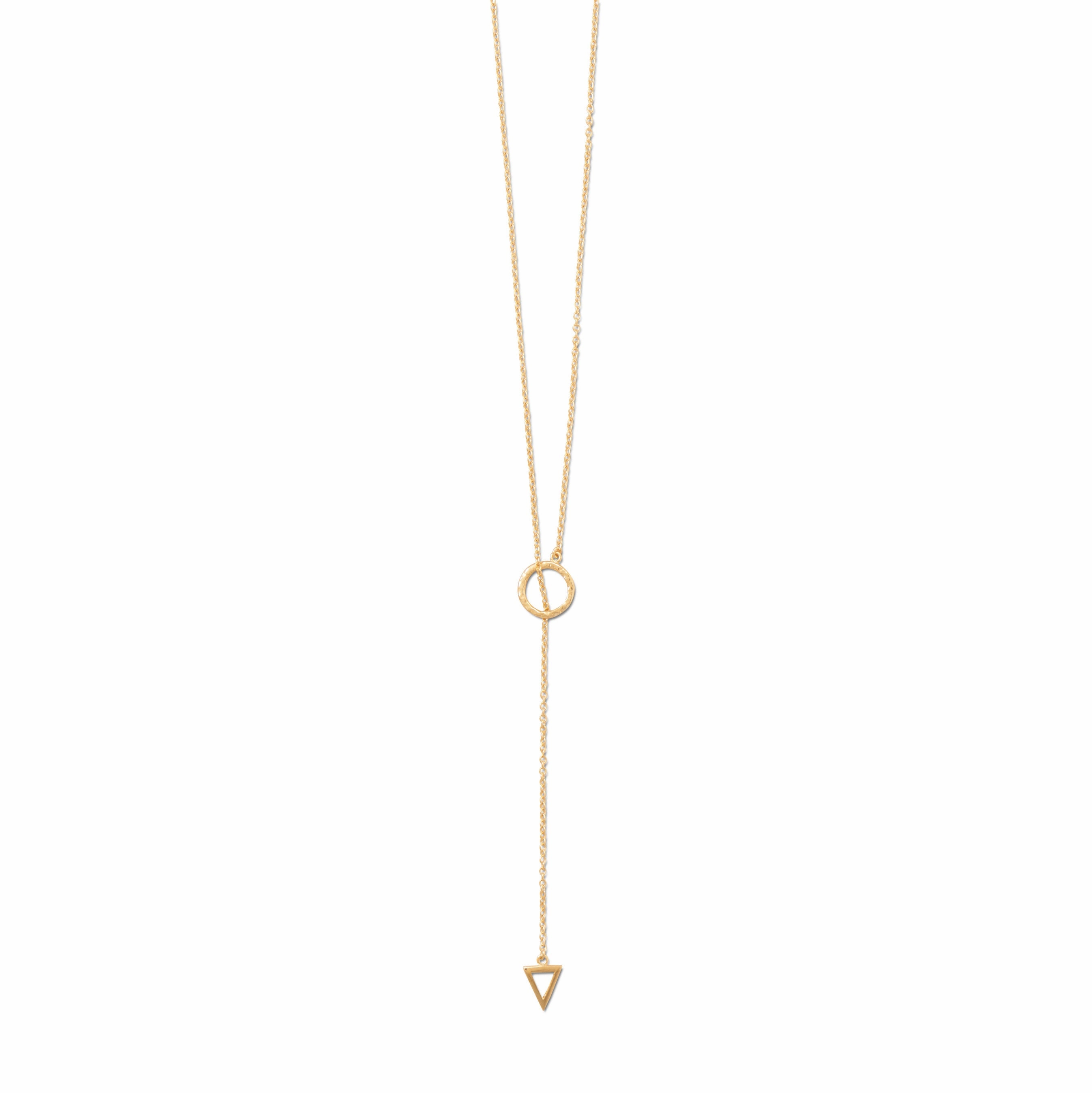 Event Jewelry Triangle Lariat Necklace Gold-plated on Sterling Silver