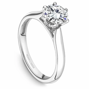 Timeless Look Noam Carver Six-Prong Solitaire Engagement Ring Setting in White Gold
