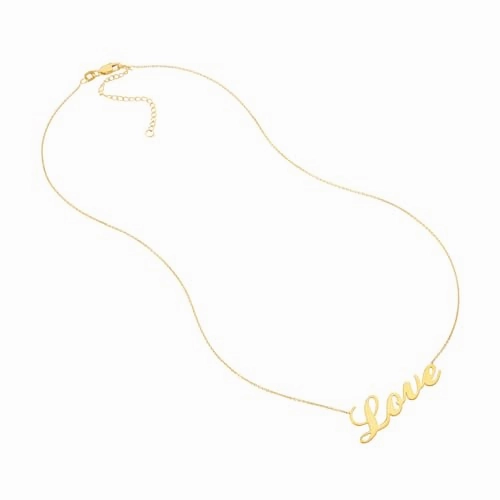Artistic Look Love Necklace Gold-plated Sterling Silver Adjustable Length