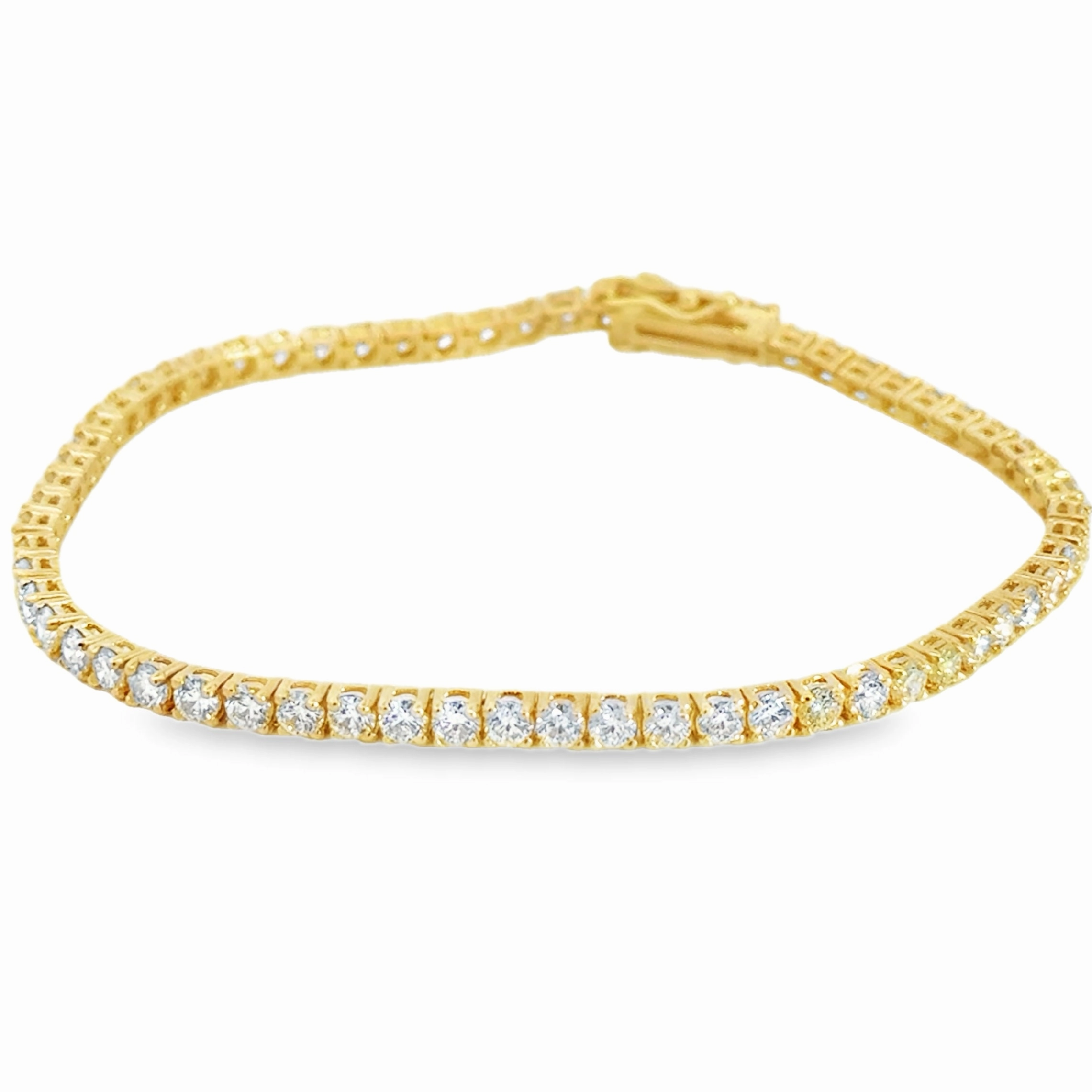 14K Yellow Gold Diamond Tennis Bracelet  - 4.60 Carats Engagement Accent