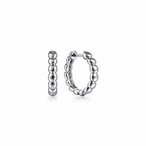 925 Sterling Silver Bujukan 15mm Classic Huggie Earrings Office Ready Romantic Style