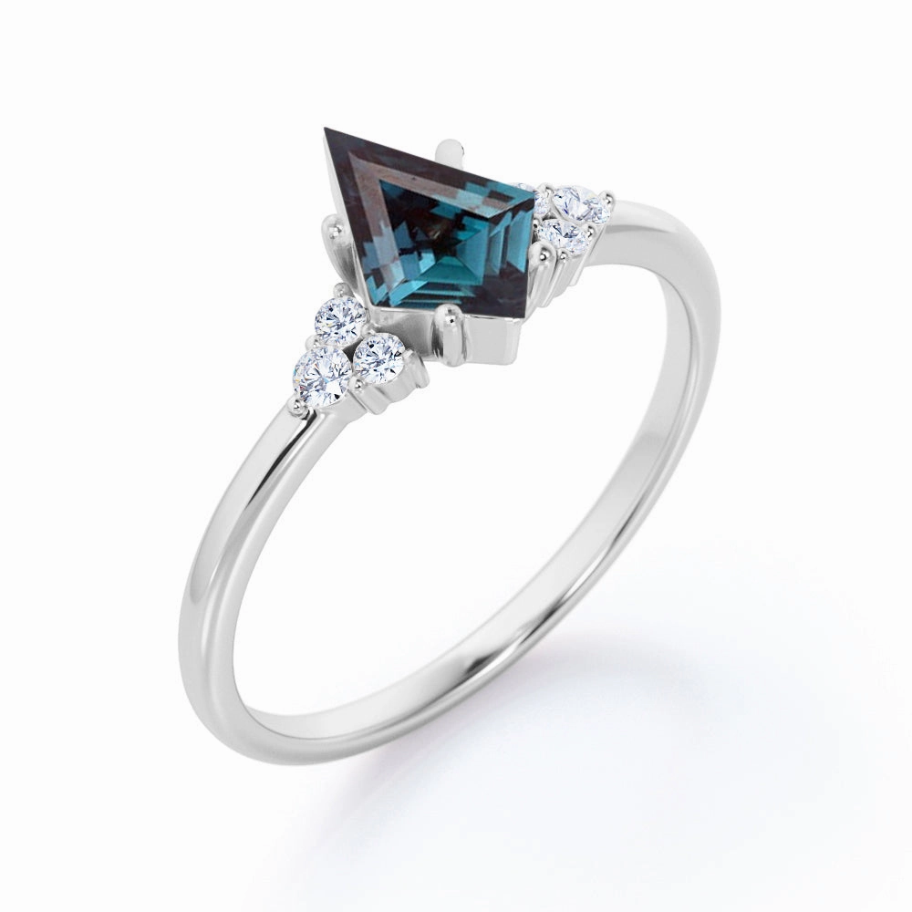 Superior Jewelry 1 Ct Kite Lab Alexandrite Seven Stone Engagement Ring