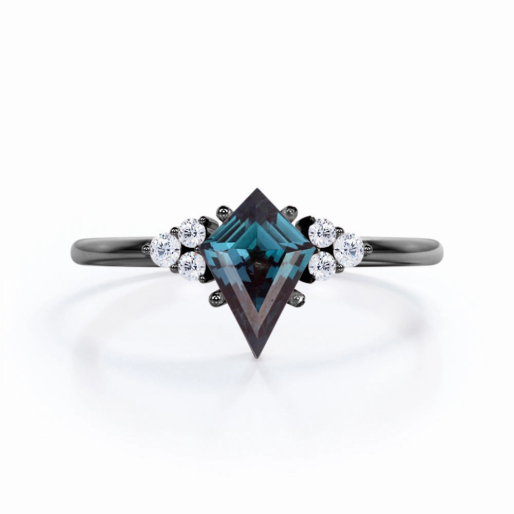 1 Ct Kite Lab Alexandrite Seven Stone Engagement Ring Bold Creation