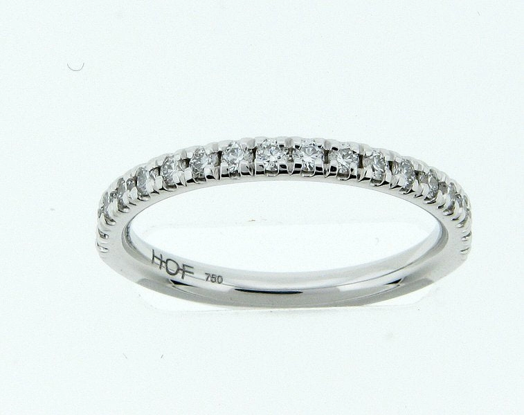 Hearts On Fire Acclaim Half Anniversary Diamond Wedding Ring in 18K White Gold (0.34ctw) Structured Shape