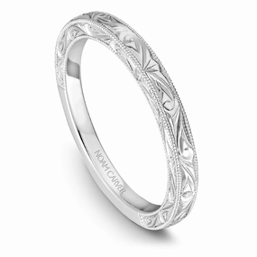 Noam Carver Vintage Straight Wedding Band in White Gold High Fashion