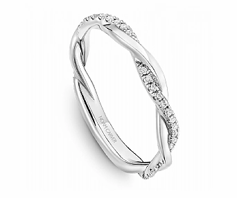 Delicate Accent Bridesmaid Gift Noam Carver Half Anniversary Diamond Wedding Ring in 14K White Gold (0.19ctw)
